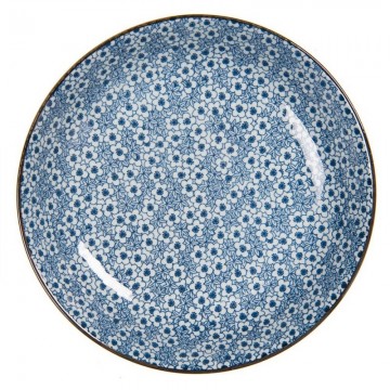 6cebo0046 soepbord o 204 cm blauw keramiek bloemetjes rond soepkom 0