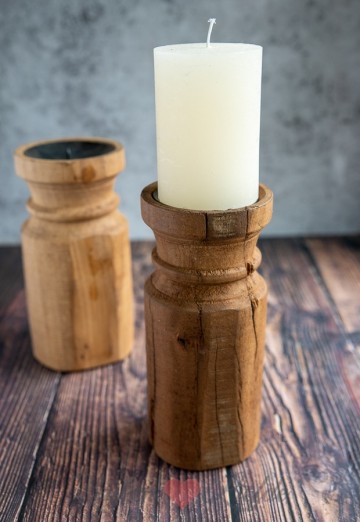 Stompkandelaar hout 3715